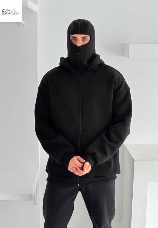 Balaclava Winter Zipper Hoodie