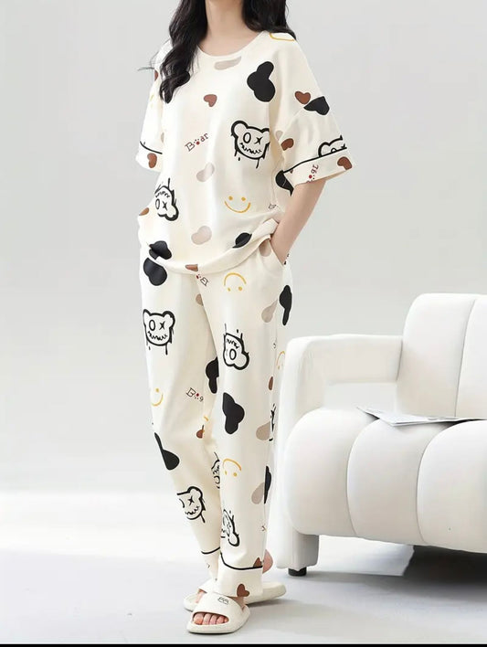 Printed Night  Wear Suit For Girls And Women