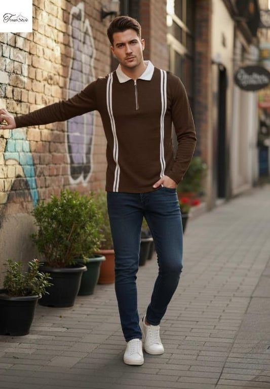 Men's Premium Winter Zip Polo Sweat Shirts