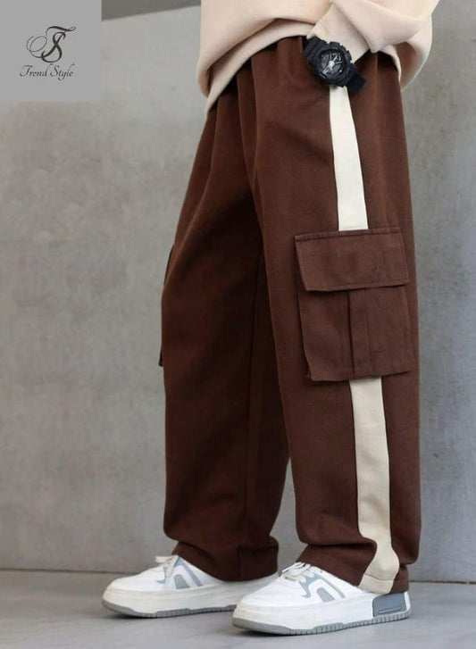 Men's Trendy Side Panel Cargo Pocket Trouser