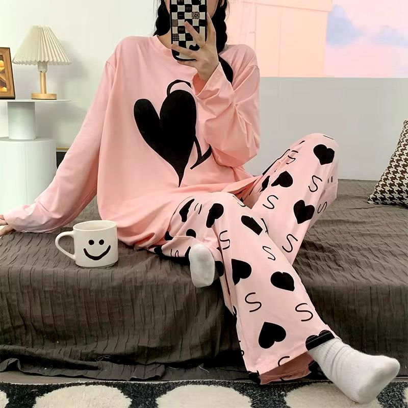 Girls Love Printed Night Wear Suit